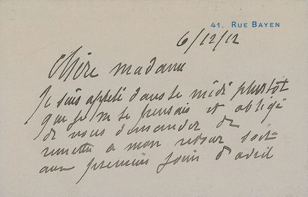 Lot #533 Jules Cheret Handwritten Letter Signed - Image 1