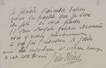 Lot #533 Jules Cheret Handwritten Letter Signed - Image 2