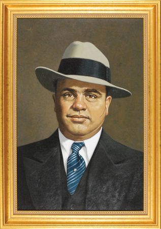 Lot #156 Al Capone: Fabulous oil rendition of the legendary Chicago crime boss - Image 1