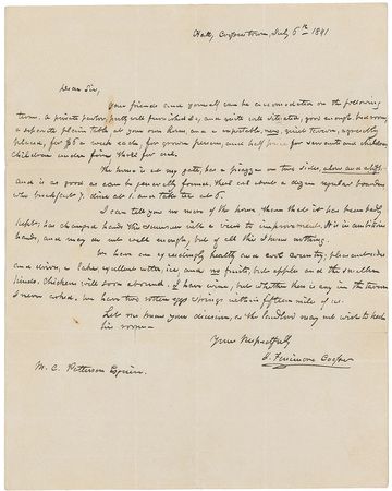 Lot #633 James Fenimore Cooper: After The Deerslayer is published, Cooper turns his attention to the family manor - Image 1