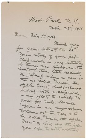 Lot #274 John Burroughs: “Your story of your pet chipmunks is very interesting” - Image 1