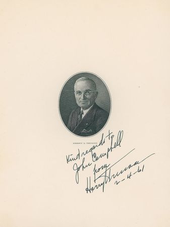 Lot #118 Harry S. Truman Engraving and First Day Cover - Image 2