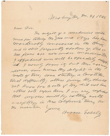 Lot #288 Horace Greeley Handwritten Letter Signed - Image 1