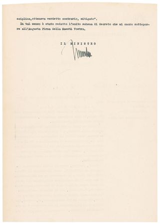 Lot #305 Benito Mussolini Signed Document - Image 1
