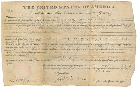 Lot #18 John Quincy Adams Signed Document