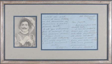 Lot #706 Enrico Caruso: ?I am happy to know you finally are studying singing. If you had not done it you would have been a real monkey? - Image 1