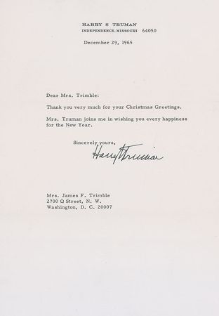 Lot #84 Harry S. Truman Silver Certificate and Typed Letter Signed - Image 1