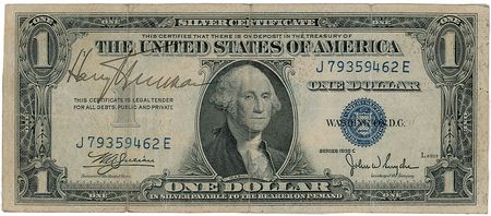 Lot #84 Harry S. Truman Silver Certificate and Typed Letter Signed - Image 2