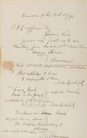 Lot #150 P. T. Barnum Handwritten Letter Signed - Image 2
