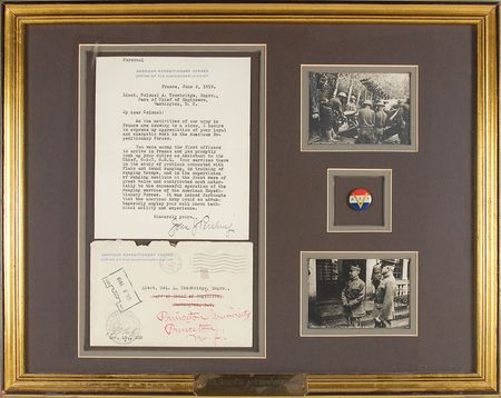Lot #351 John J. Pershing: Pershing thanks a pioneer in sound ranging for his work at the front - Image 1