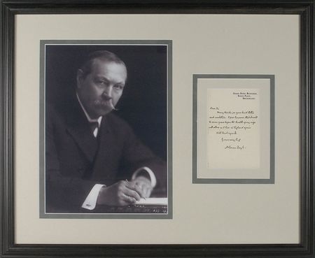 Lot #639 Arthur Conan Doyle: The Sherlock Holmes author declines an invitation while residing in Switzerland to care for his ailing wife - Image 1