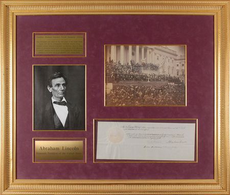 Lot #40 Abraham Lincoln: Boldly-signed Lincoln
