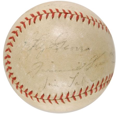 Lot #1095 Boston Red Sox: 1939: Foxx, Yawkey, Duffy, and Collins highlight a rare 1939 Red Sox team baseball - Image 2