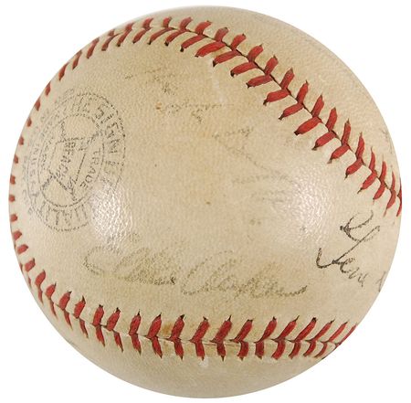 Lot #1095 Boston Red Sox: 1939: Foxx, Yawkey, Duffy, and Collins highlight a rare 1939 Red Sox team baseball - Image 3