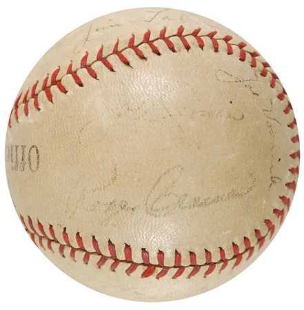 Lot #1095 Boston Red Sox: 1939: Foxx, Yawkey, Duffy, and Collins highlight a rare 1939 Red Sox team baseball - Image 4