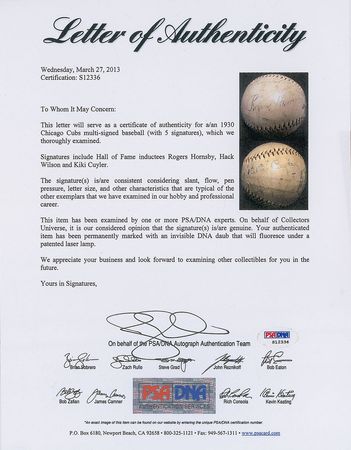 Lot #1124 Hack Wilson, Rogers Hornsby, and Kiki Cuyler: Exceptional baseball following Wilson’s record-shattering season—along with Hornsby and Cuyler - Image 5