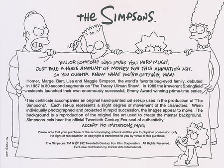 Lot #520 Homer and Leon Kompowsky production cel from The Simpsons - Image 2