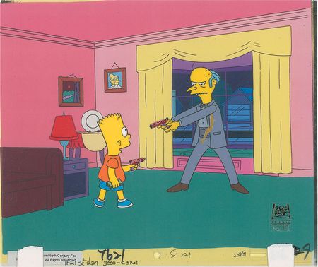 Lot #524 Bart Simpson and Mr. Burns production cel from The Simpsons - Image 1
