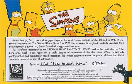 Lot #524 Bart Simpson and Mr. Burns production cel from The Simpsons - Image 2