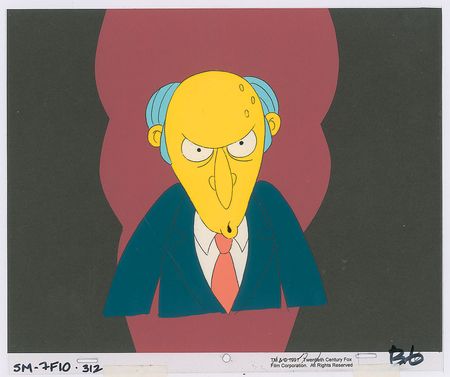 Lot #521 Mr. Burns production cel from The Simpsons - Image 1