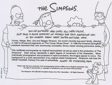 Lot #521 Mr. Burns production cel from The Simpsons - Image 2