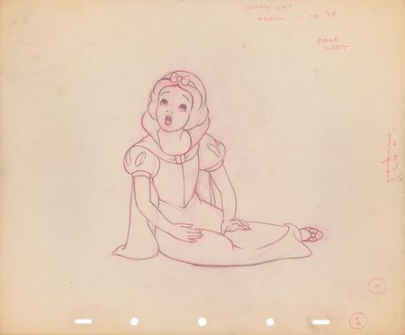 Lot #72 Snow White collection of (32) ?rough? animation drawings from Snow White and the Seven Dwarfs - Image 1