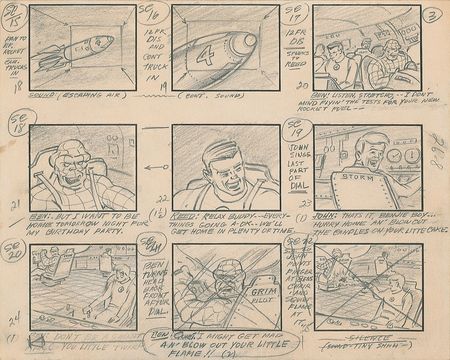 Lot #465 Three production storyboard pages from The Fantastic Four - Image 1