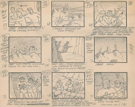 Lot #465 Three production storyboard pages from The Fantastic Four - Image 3