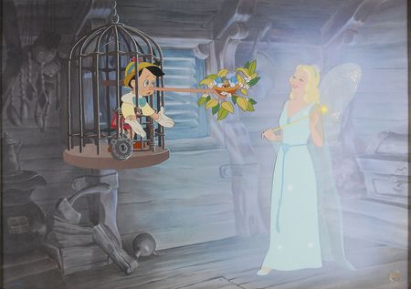 Lot #324 Pinocchio and the Blue Fairy limited edition cel from Pinocchio - Image 1