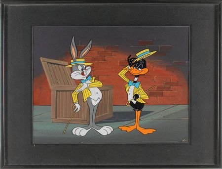 Lot #418 Bugs Bunny and Daffy Duck publicity cel based upon the opening to the Bugs Bunny TV Show - Image 2