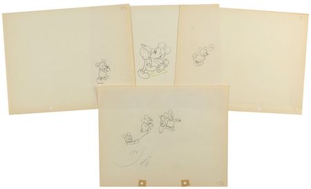 Lot #22 Mickey Mouse and his Nephews set of (4) production drawings from Mickey’s Nightmare - Image 2