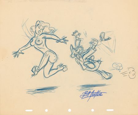 Lot #139 Donald Duck and naked girl animator’s gag drawing - Image 1