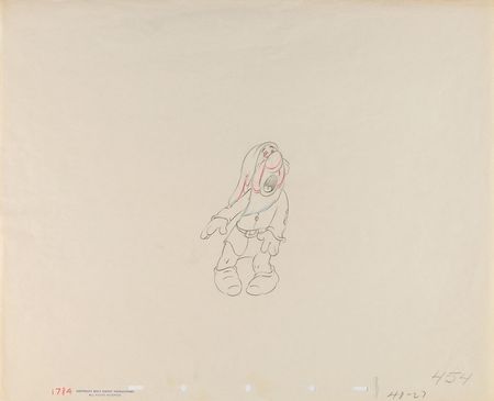 Lot #86 Sneezy production drawing from Snow White and the Seven Dwarfs - Image 1