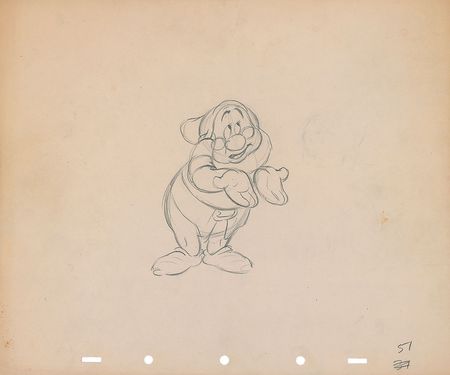 Lot #82 Doc ?rough? production drawing from Snow White and the Seven Dwarfs - Image 1