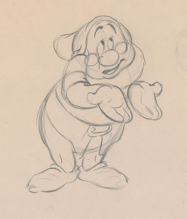Lot #82 Doc ?rough? production drawing from Snow White and the Seven Dwarfs - Image 2