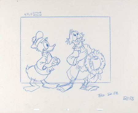 Lot #294 Scrooge and Donald Duck layout drawing from Mickey’s Christmas Carol - Image 1
