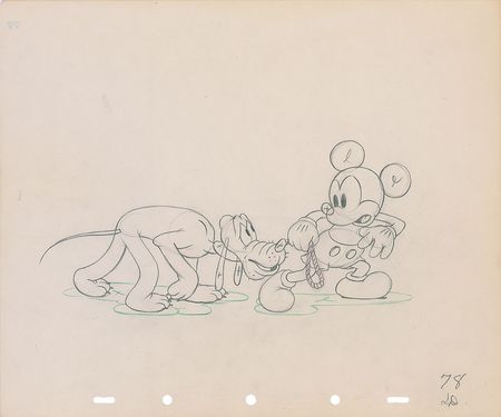 Lot #108 Mickey Mouse and Pluto production drawing from Society Dog Show - Image 1