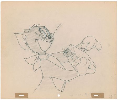 Lot #441 Tom and Jerry production drawing from Flirty Birdy - Image 1