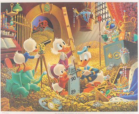 Lot #352 Carl Barks limited edition signed lithograph ‘An Embarrassment of Riches’ - Image 1