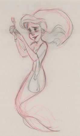 Lot #314 Ariel ?rough? production
drawing from The Little Mermaid - Image 3