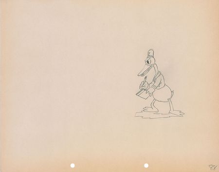 Lot #28 Donald Duck production drawing from The