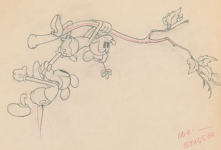 Lot #38 Mickey and Minnie Mouse production drawing from Mickey’s Rival - Image 2