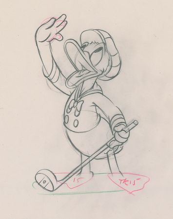 Lot #97 Donald Duck production drawing from Donald’s Golf Game - Image 2