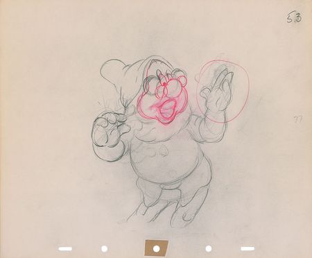 Lot #83 Doc ?rough? production drawing from Snow White and the Seven Dwarfs - Image 1