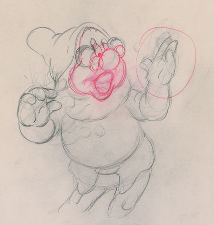Lot #83 Doc ?rough? production drawing from Snow White and the Seven Dwarfs - Image 2