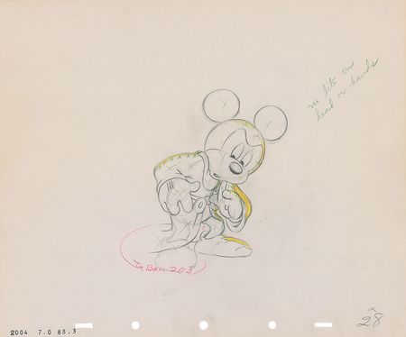 Lot #115 Mickey Mouse as the Sorcerer?s Apprentice production drawing from Fantasia - Image 1