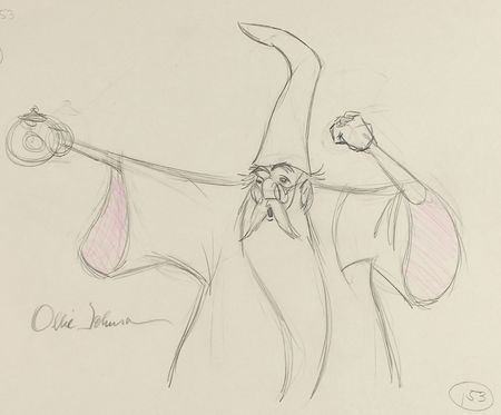 Lot #283 Merlin the Magician ?rough? production drawing from The Sword in the Stone - Image 2