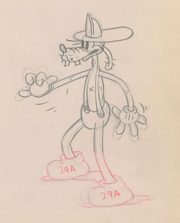 Lot #32 Goofy production drawing from Mickey?s Fire Brigade - Image 2