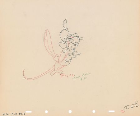 Lot #151 Timothy Mouse production drawing from Dumbo - Image 1