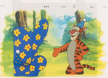Lot #300 Tigger production cel and matching production drawing from The New Adventures of Winnie the Pooh - Image 2